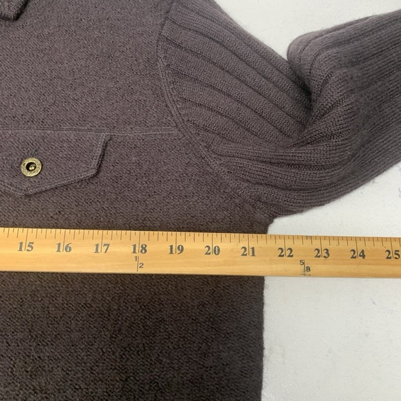 IE Relaxed Wool Button Up‎ Cardigan Chocolate Brown Woman Large Made Australia - Picture 7 of 9